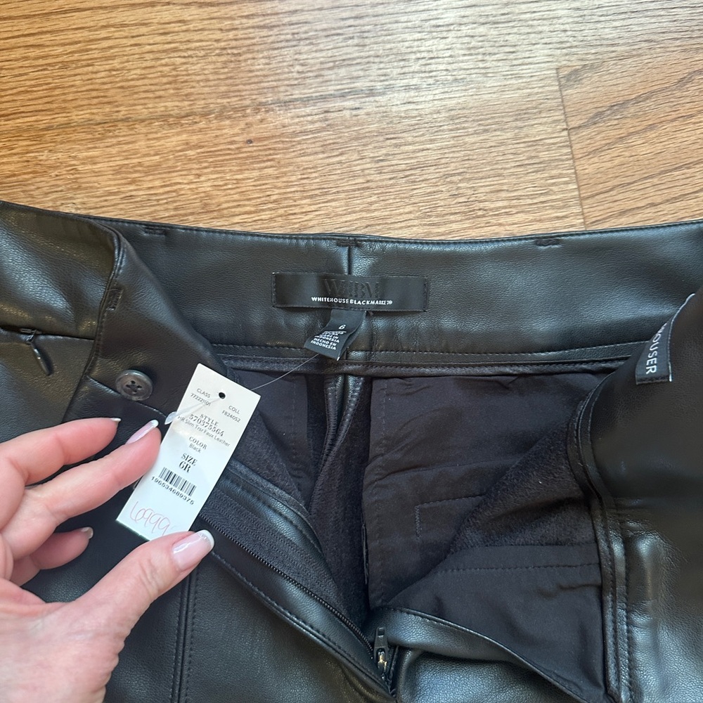 Whbm nwt fake leather pants size 6. Straight leg $20 - Picture 3 of 3